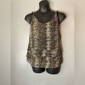 INC International Concepts Black and Brown Silk Camisole